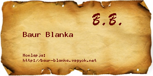 Baur Blanka névjegykártya
